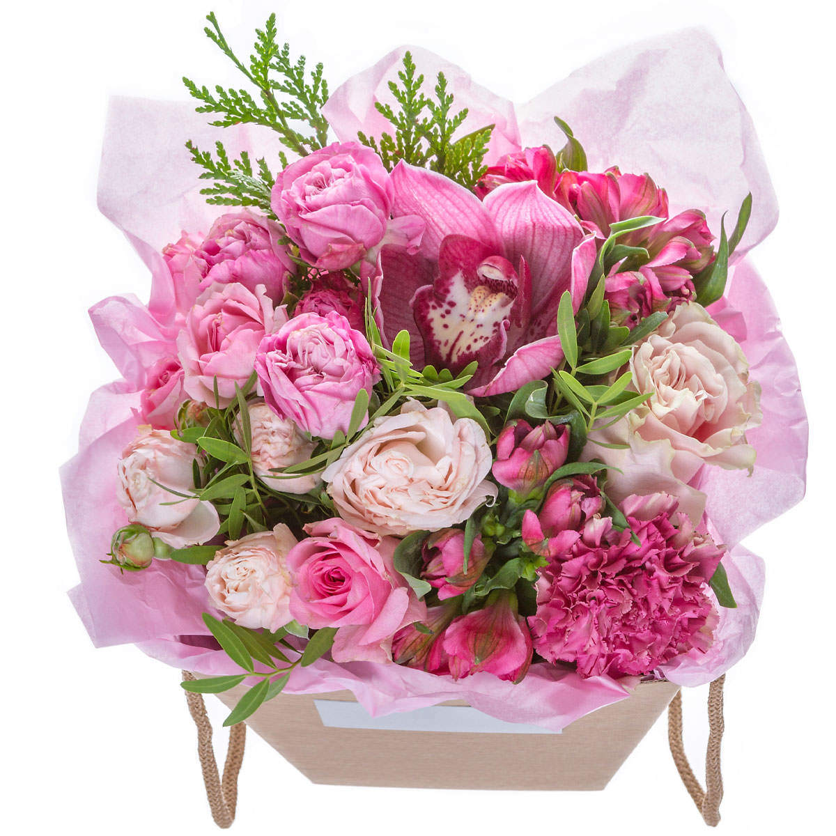 Цветы в коробке «Бриз морских глубин»
